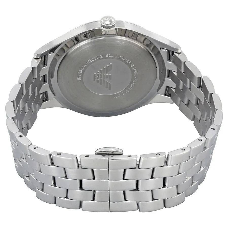 Emporio Armani Men's Stainless Steel Watch with Blue Dial and Date Display