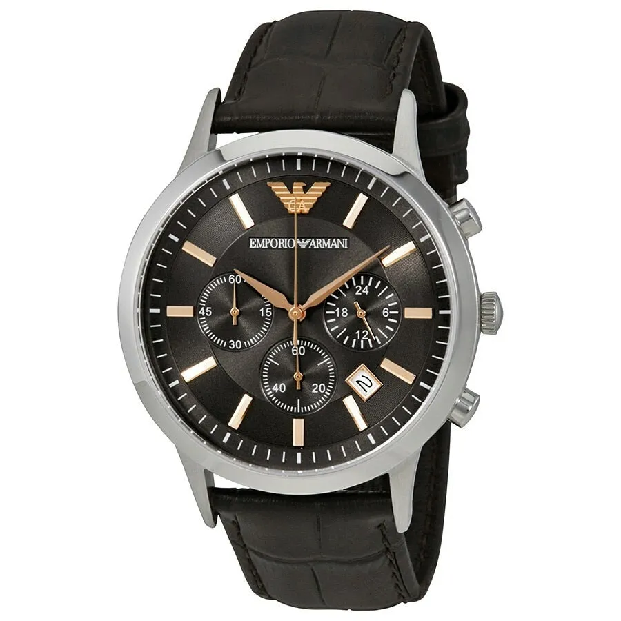 Emporio Armani Renato Mens Chronograph Watch with Grey Dial 43mm