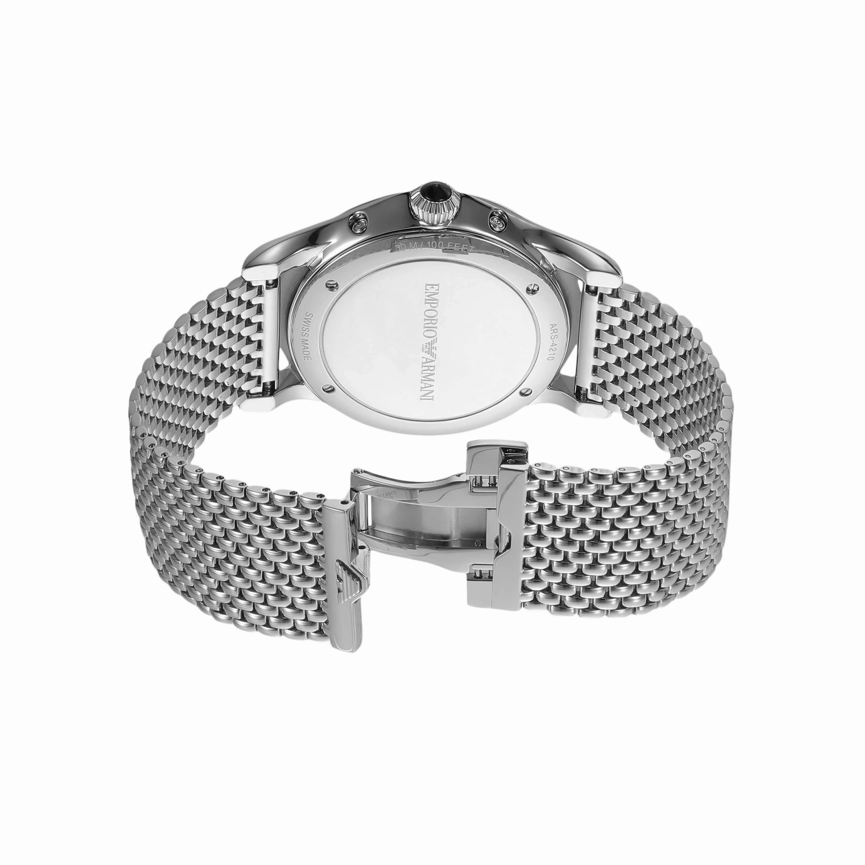 Emporio Armani Silver Tone Analogue Watch ARS4210