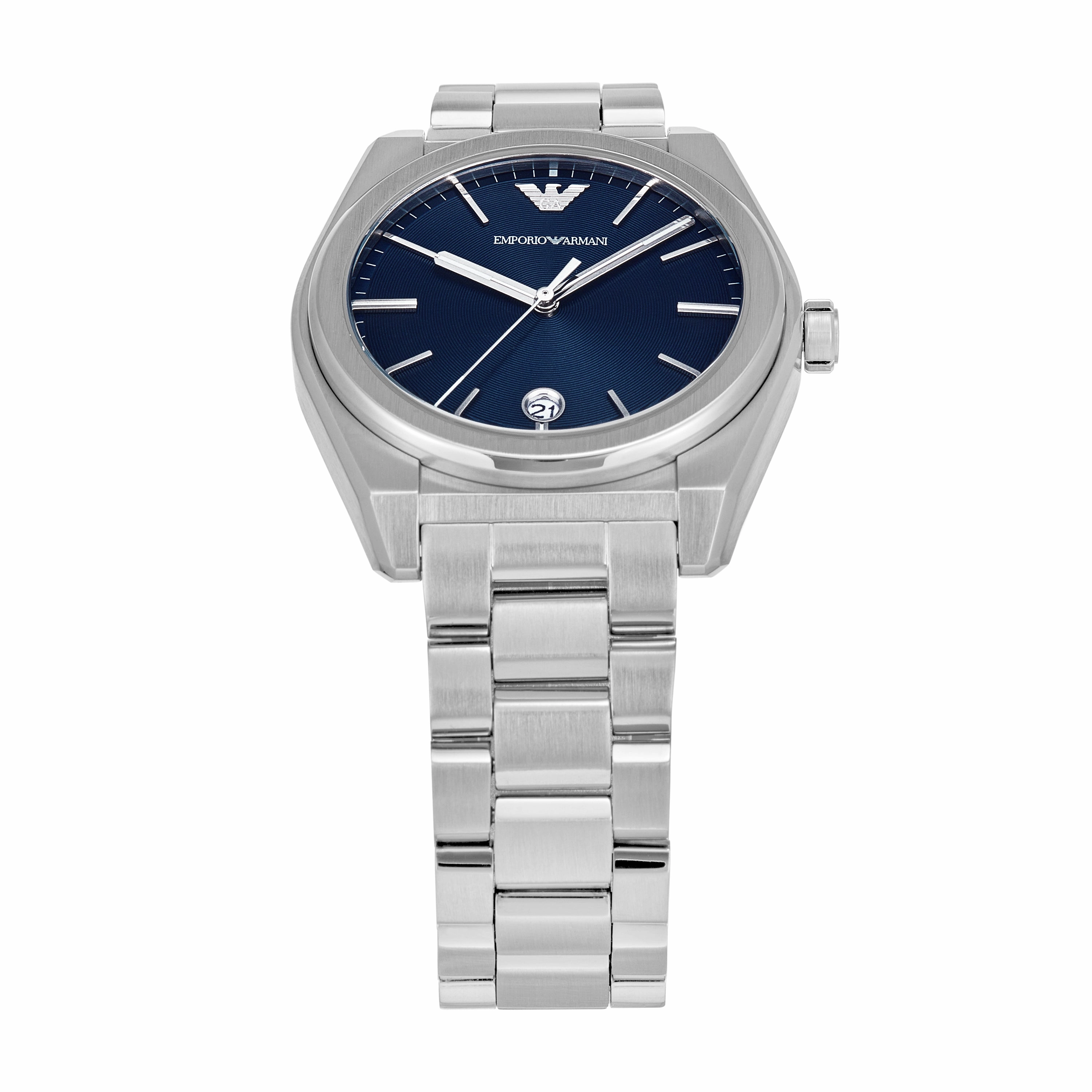 Emporio Armani Three-Hand Date Blue Dial Stainless Steel Watch AR11620