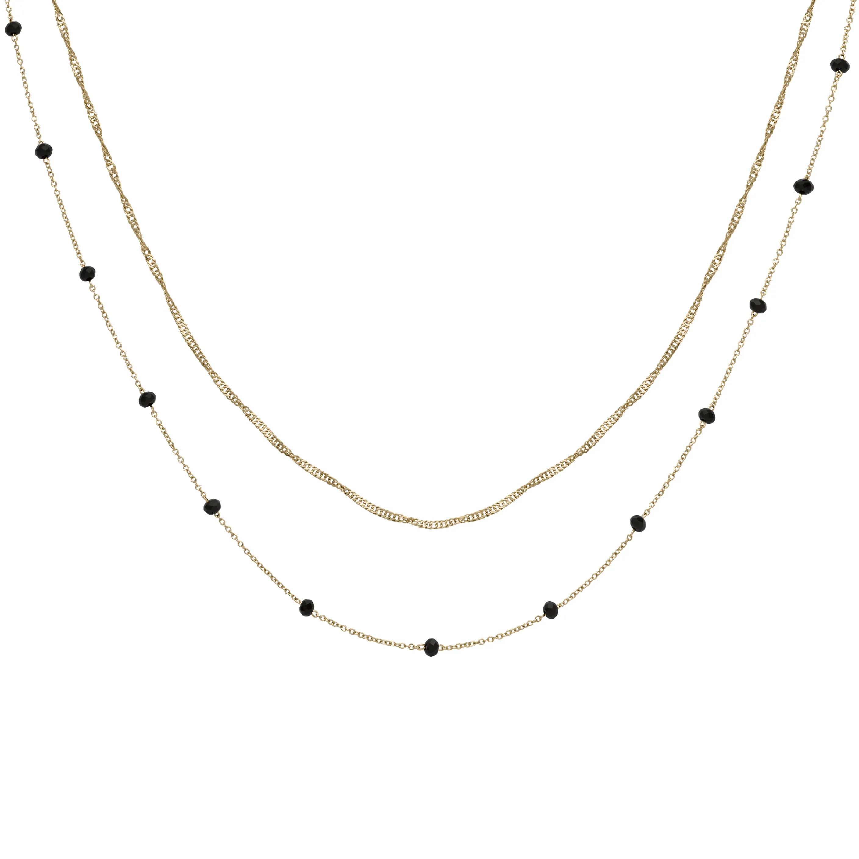 Ensemble de colliers CLUSE Gold avec cristaux noirs CLJ21007
