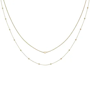 Ensemble de colliers CLUSE Gold Double Chain Petite Hexagon CLJ21004