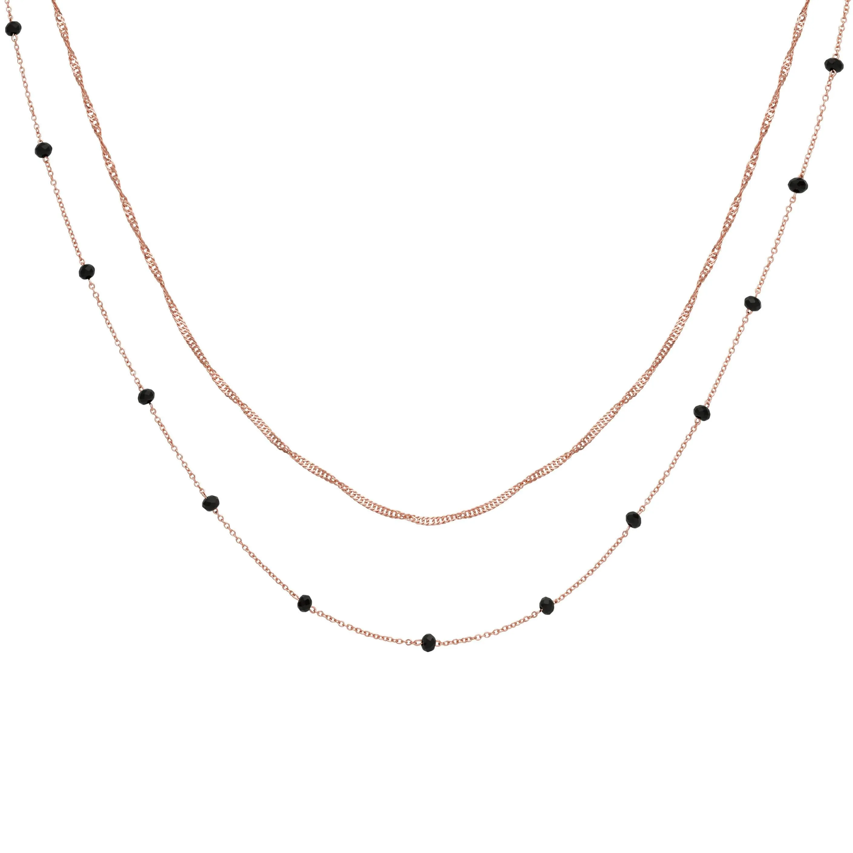 Ensemble de colliers CLUSE Rose Gold avec cristaux noirs CLJ20007