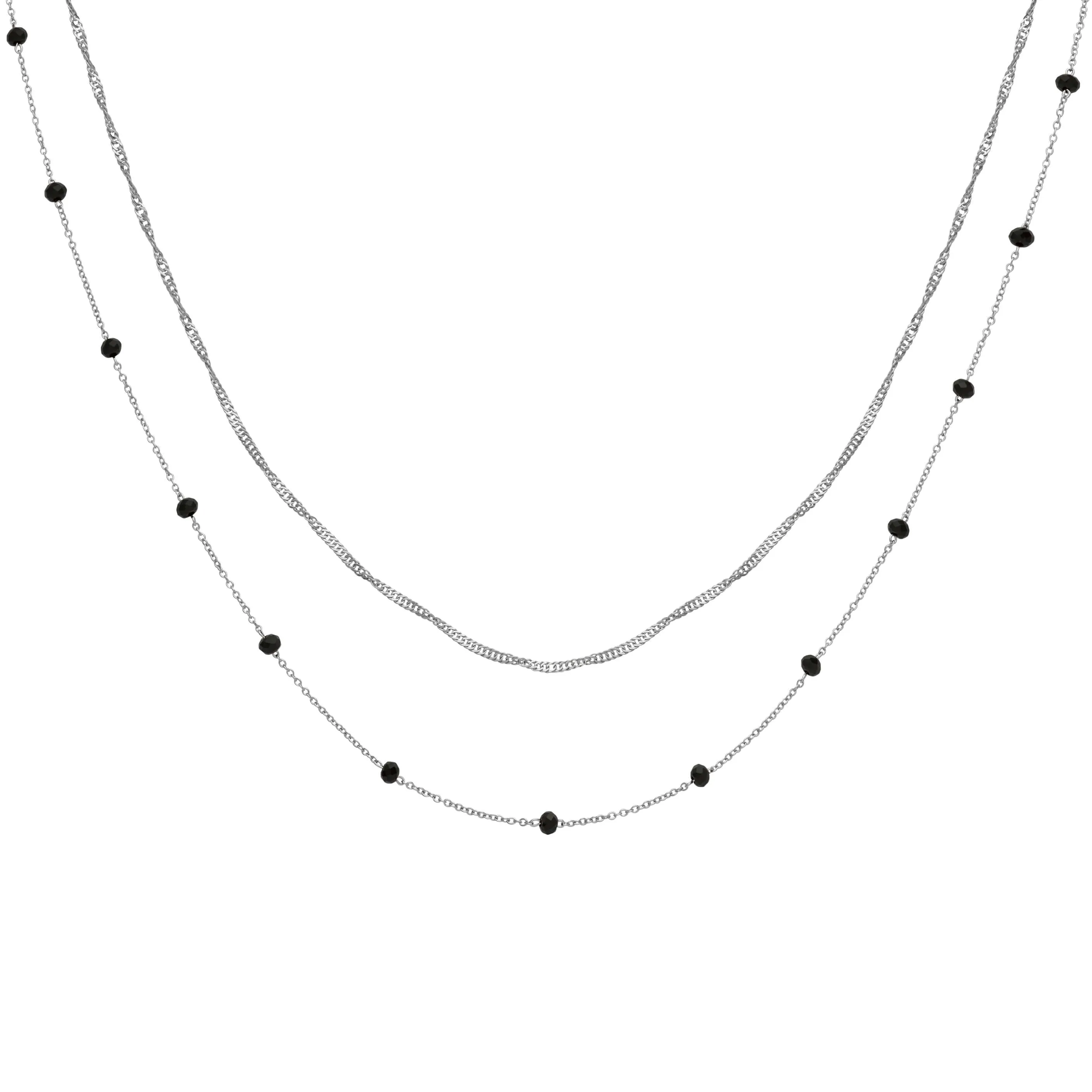 Ensemble de colliers CLUSE Silver avec cristaux noirs CLJ22007