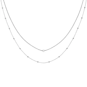 Ensemble de colliers CLUSE Silver Double Chain Petite Hexagon CLJ22004
