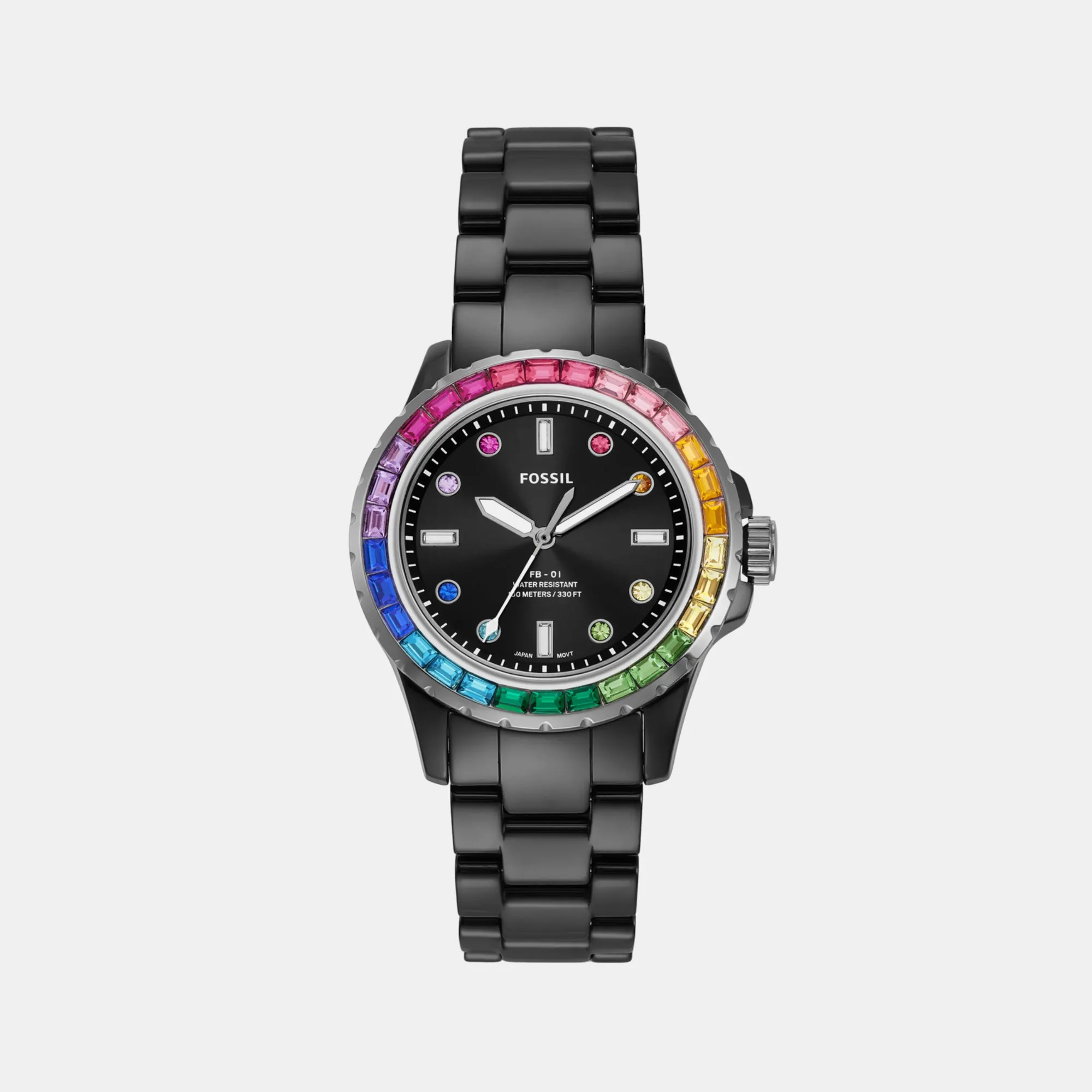 FB-01 Quartz Women Black Dial Analog Ceramic Watch CE1130