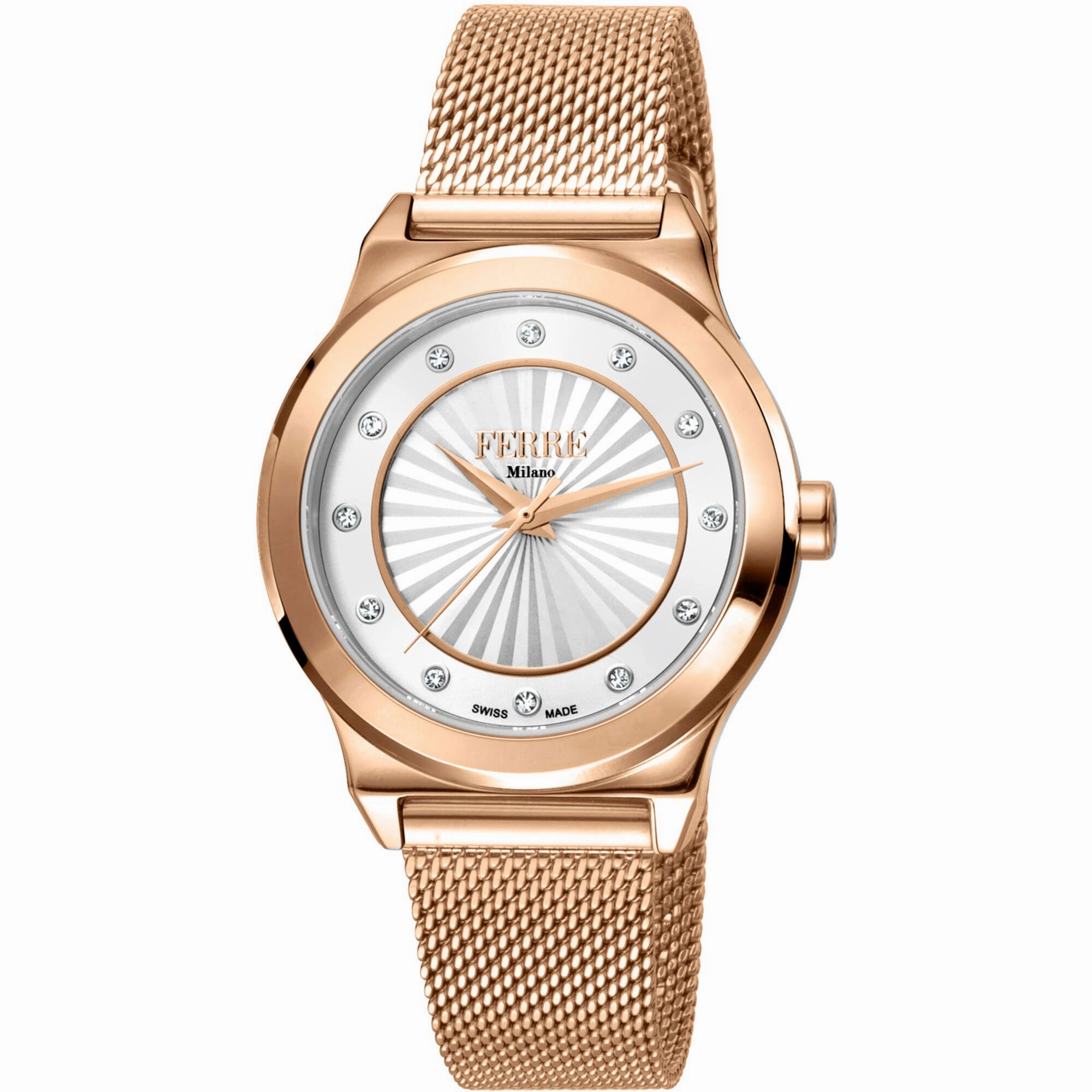 Ferre Milano Women's Watch - Classic White Dial Rose Gold Bracelet | FM1L125M0261