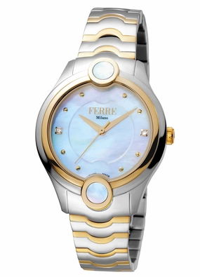 Ferre Milano  Women's White MOP Dial Stainless Steel  Watch