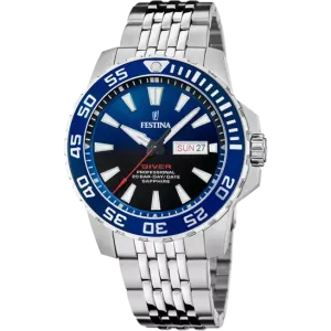 Festina Blue Dial Stainless Steel Bracelet Men's Watch F20661/1