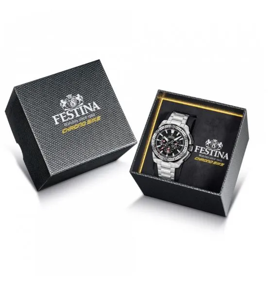 Festina Chrono Bike Black Dial Stainless Steel Strap Watch f20724/7