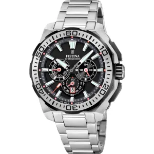 Festina Chrono Bike Black Dial Stainless Steel Strap Watch f20724/7