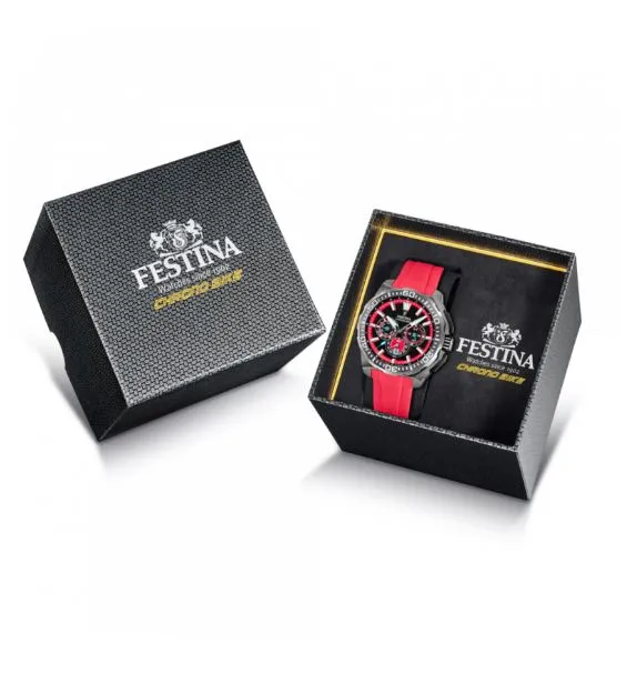 Festina Chrono Bike Red Rubber Strap Watch f20725/5