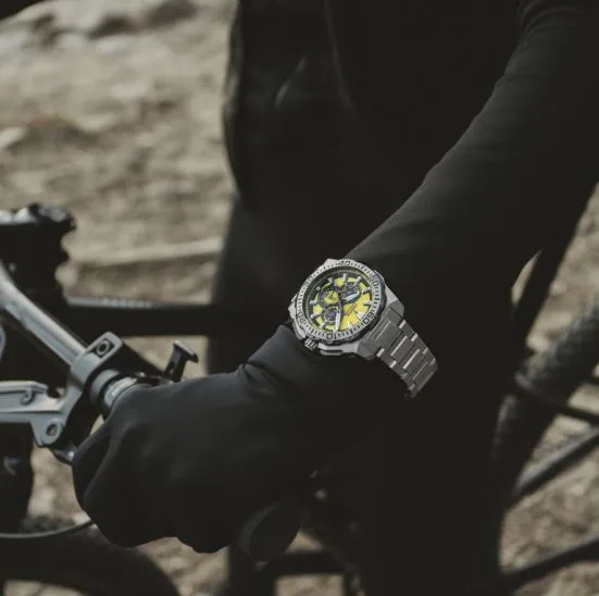Festina Chrono Bike Yellow Dial Stainless Steel Strap Watch F20724/4