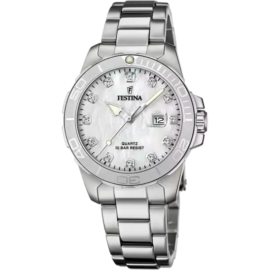 Festina Elegantly Crafted Mother of Pearl Dial Women's Watch with Steel Band F20503/1 from Boyfriend Collection