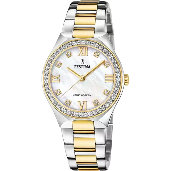 Festina Solar Energy Cream Dial Stainless Steel 316L Women's Watch F20659/1