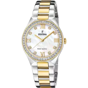Festina Solar Energy Cream Dial Stainless Steel 316L Women's Watch F20659/1