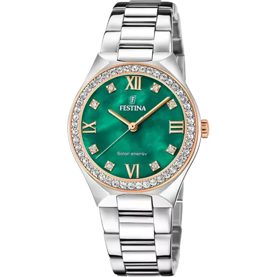 Festina Solar Energy Green Dial Stainless Steel 316L Women's Watch F20658/3