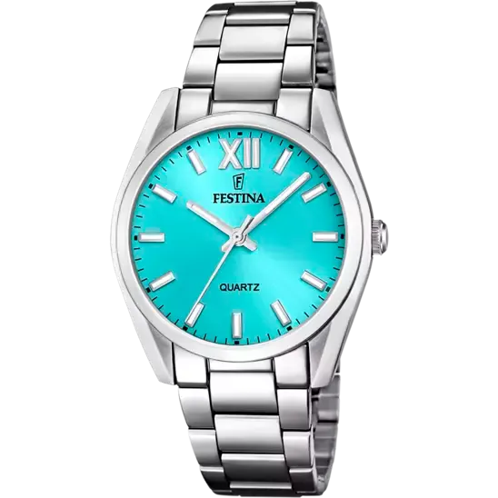 Festina Women's Elegance Collection Watch with Blue Dial and Stainless Steel Band - Model F20622/D