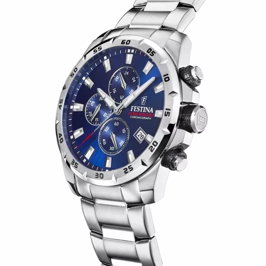Festina Men's Chronograph Timepiece F20463/2 with Timeless Blue Dial and Stainless Steel Design