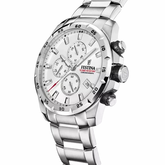 Festina's Men's Timeless Chronograph Stainless Steel Timepiece F20463/1 - Elegance and Functionality in One