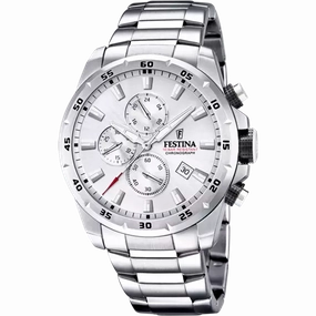 Festina's Men's Timeless Chronograph Stainless Steel Timepiece F20463/1 - Elegance and Functionality in One