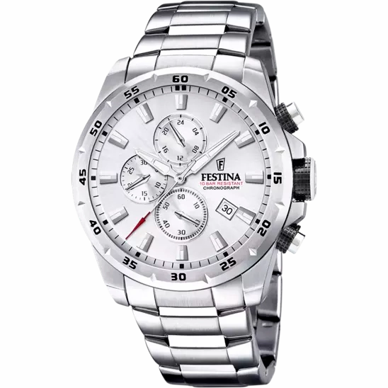 Festina's Men's Timeless Chronograph Stainless Steel Timepiece F20463/1 - Elegance and Functionality in One