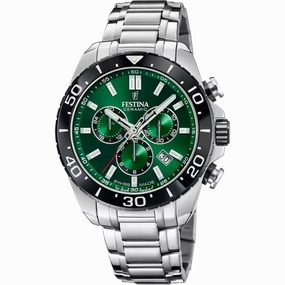 Festina Swiss Made Green Dial Stainless Steel Bracelet Men's Watch F20042/3