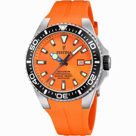 Festina Vibrant Orange Men's Timepiece with Rubber Strap F20664/4