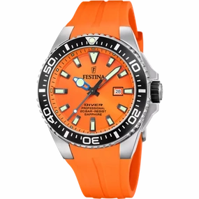 Festina Vibrant Orange Men's Timepiece with Rubber Strap F20664/4