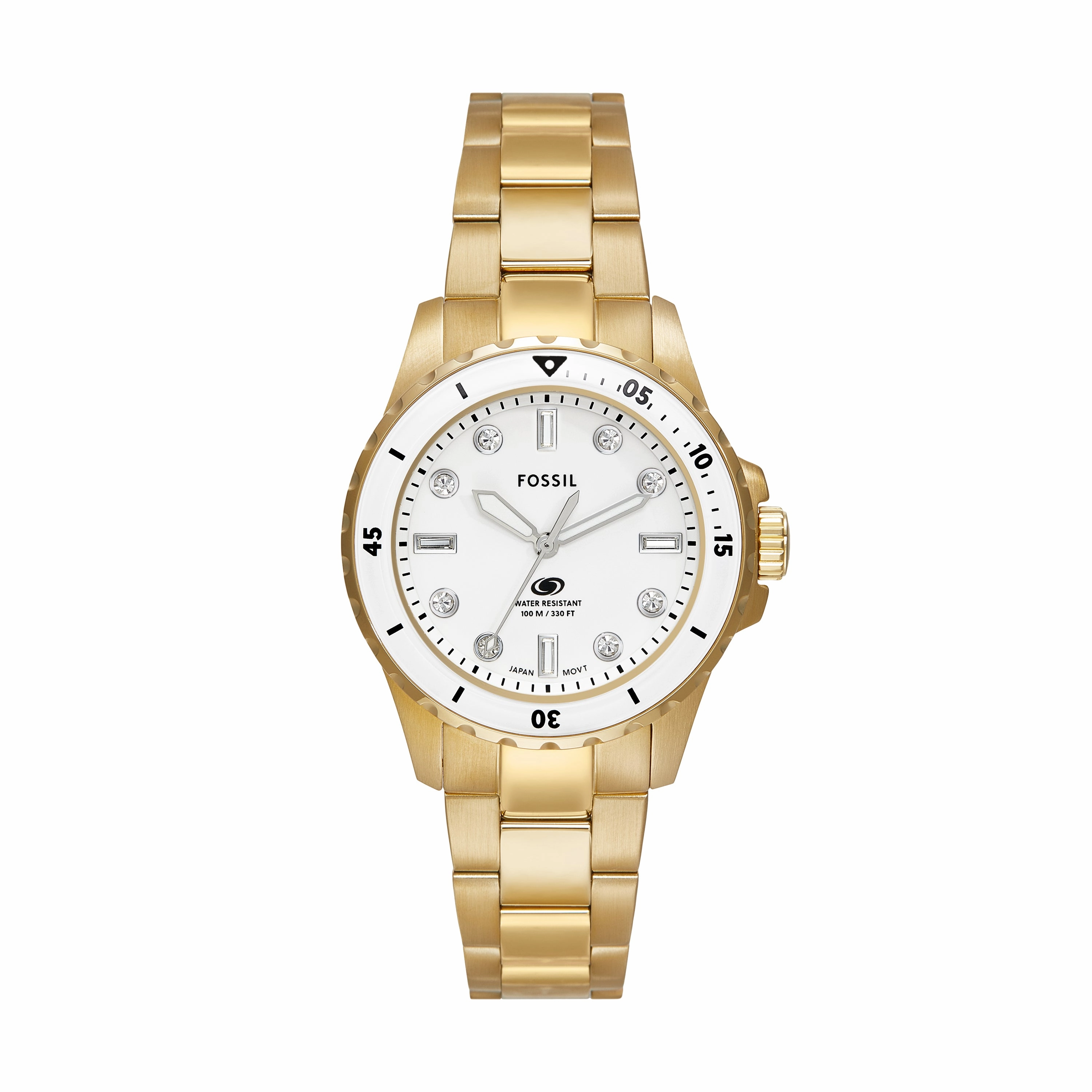 Fossil Blue Dive Three-Hand Gold-Tone Stainless Steel Watch ES5350