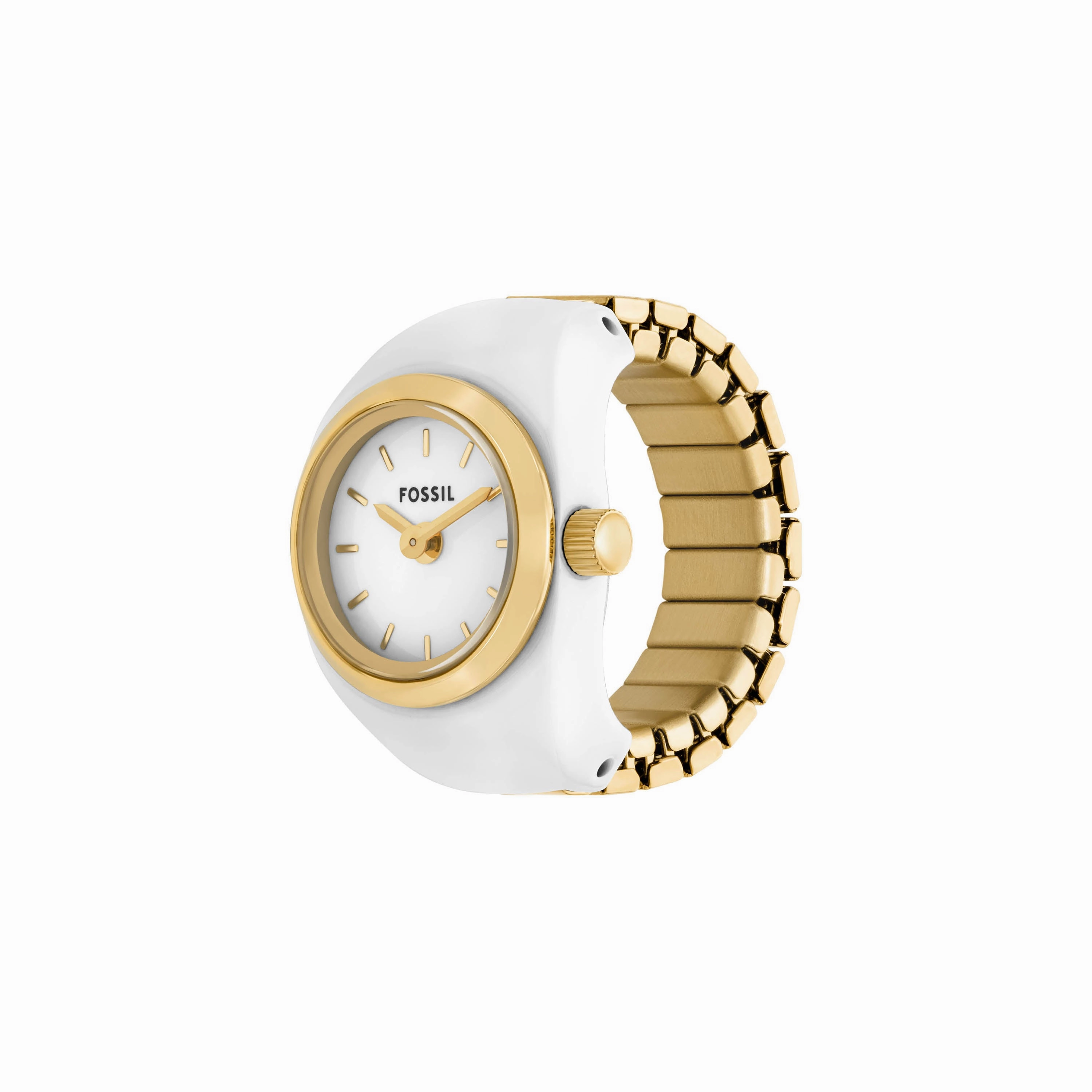 Fossil Two-Hand Gold Stainless Steel Ring Watch ES5412