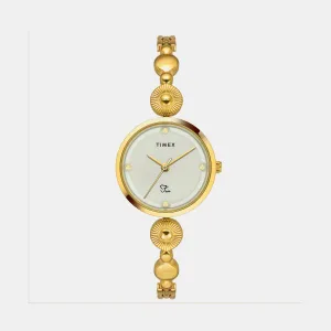 Fria Women's Mother Of Pearl Analog Brass Watch TWEL18200