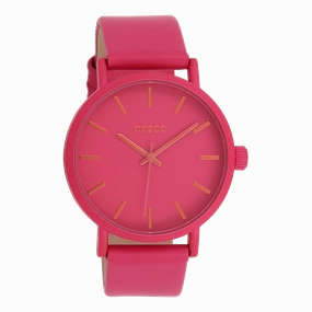 Fuchsia OOZOO watch with leather strap - C11178