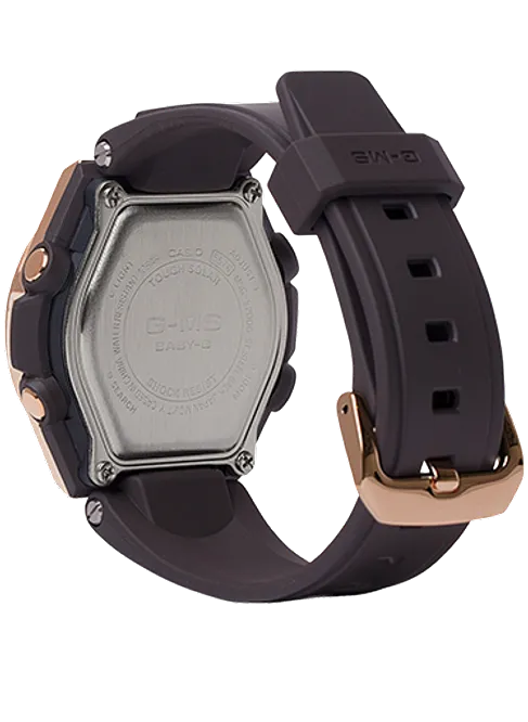 G-MS Rose Gold Solar Brown Band Women's Watch MSGS200G-5A