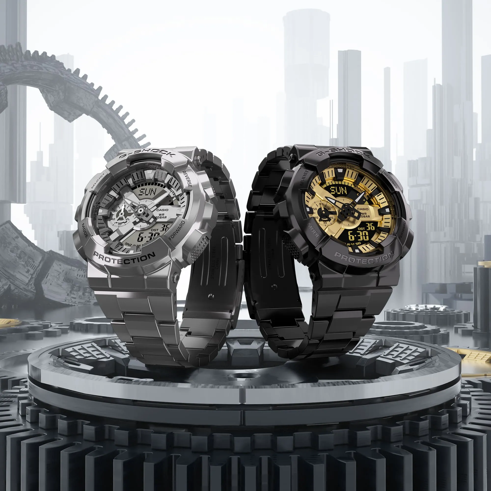 G-Shock 110 Series Black Stainless Steel Watch GM110BD-1A9