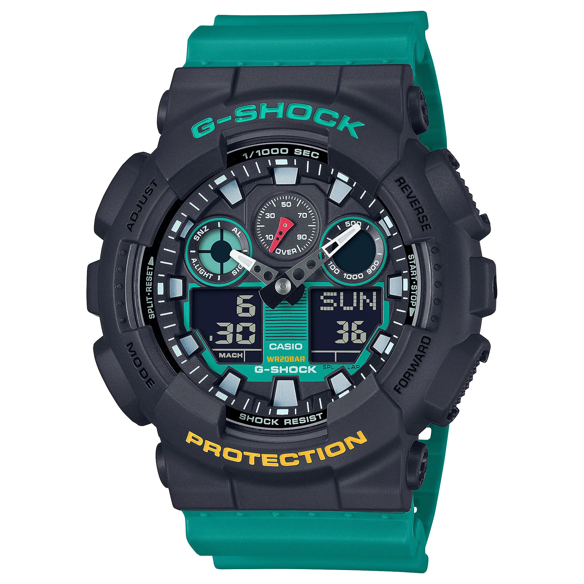 G-Shock Analog Digital DUO Mixtape Green Resin Band Watch GA100MT-1A3