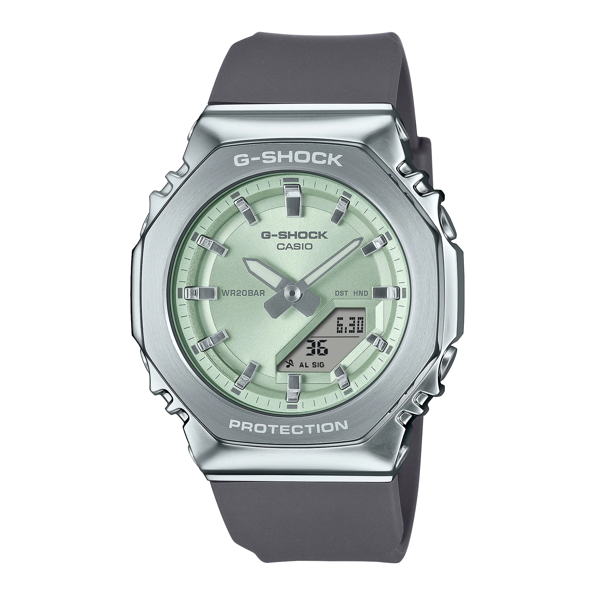 G-Shock Analog Digital Green Dial Grey Resin Band Watch GMS2110-3A