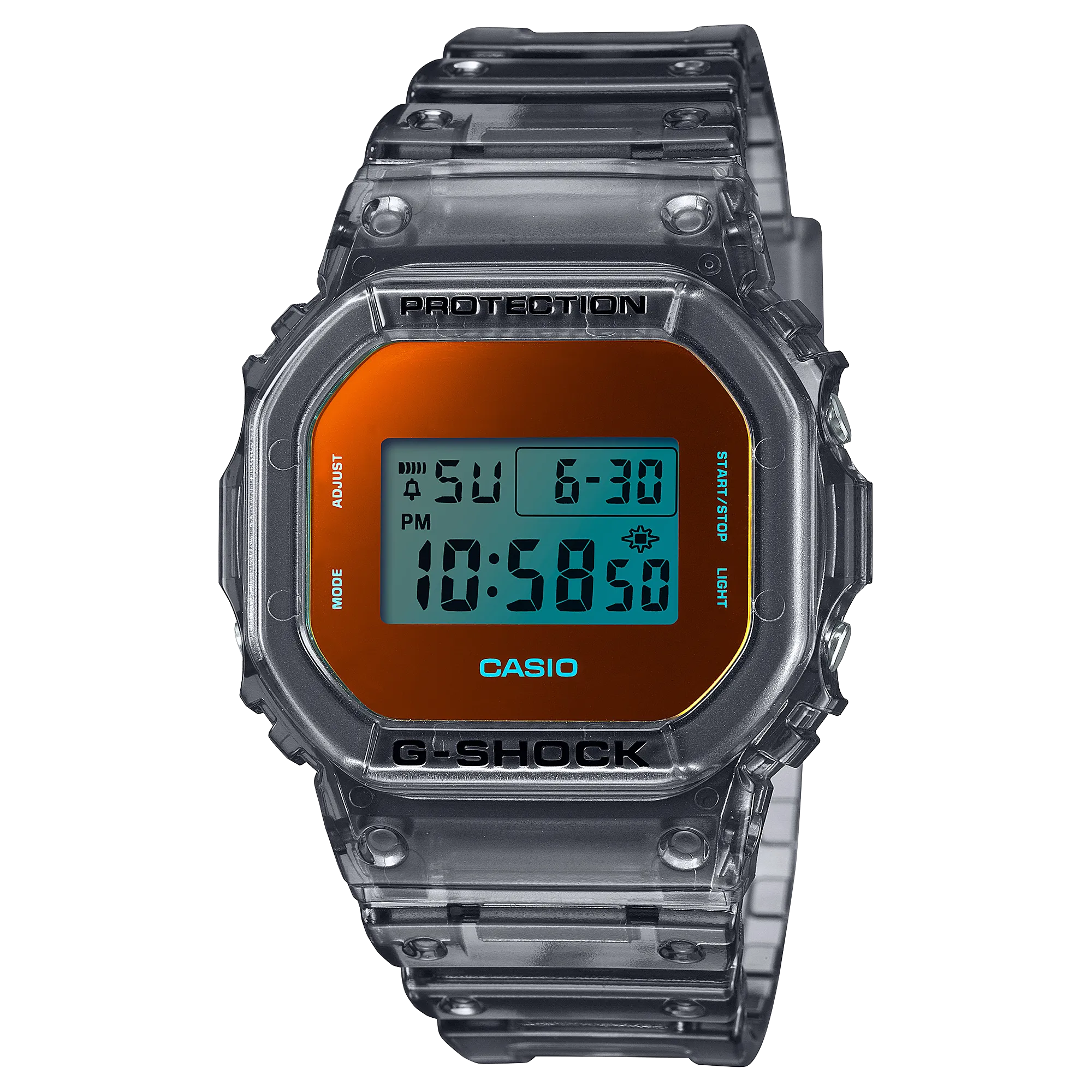 G-Shock Analog Digital Transparent Resin Band Watch DW5600TLS-8D