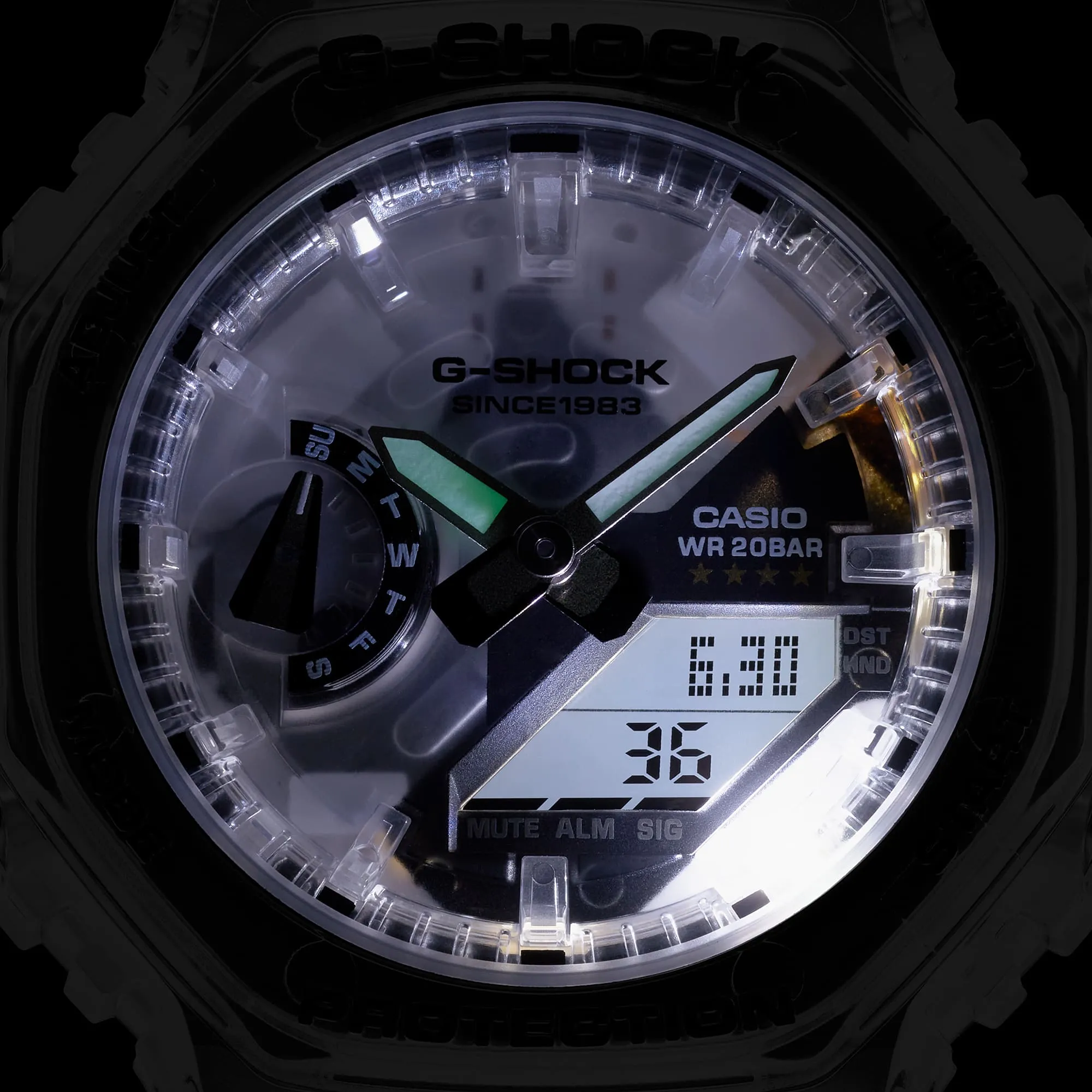G-Shock Analog Digital Transparent Resin Band Watch GMAS2140RX-7A