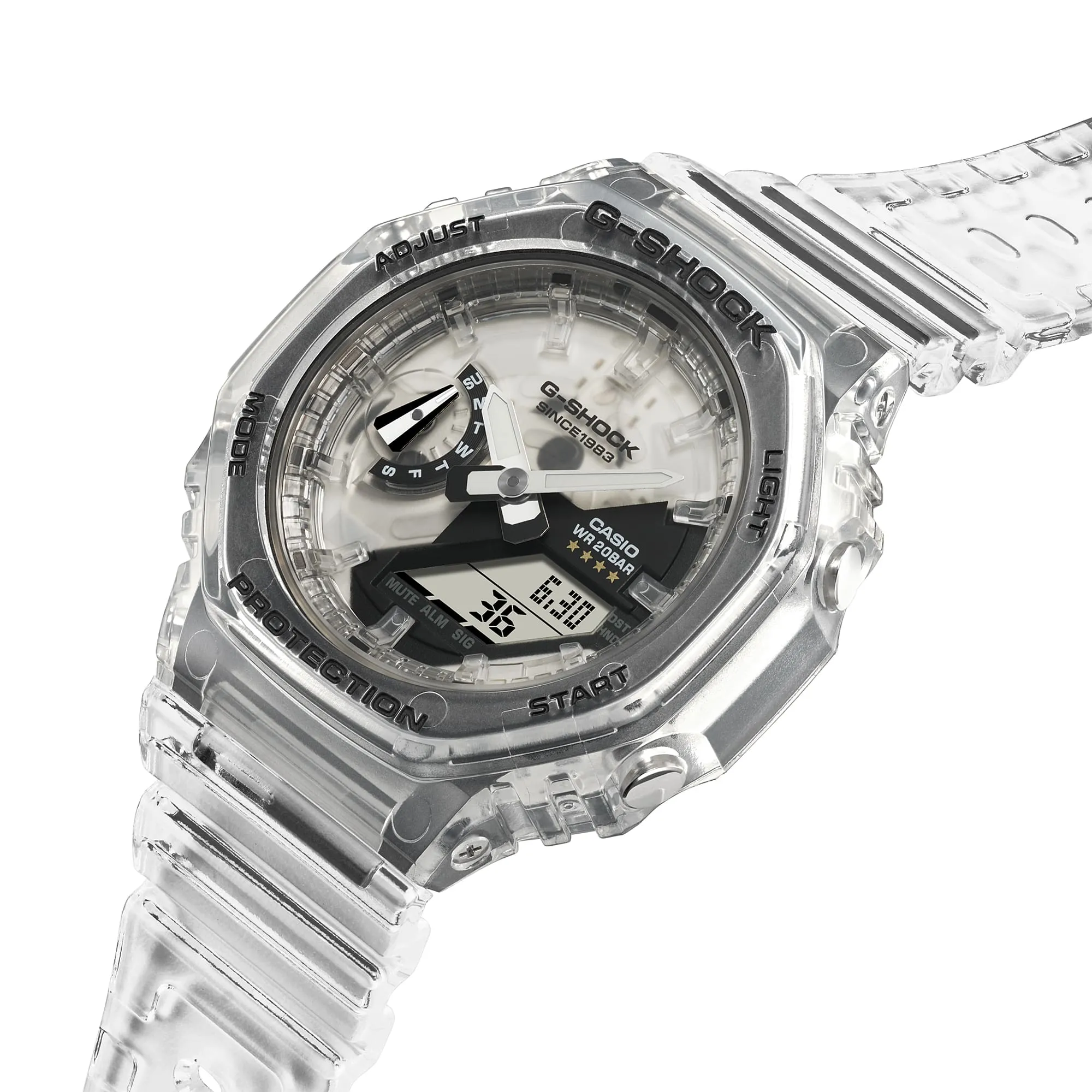 G-Shock Analog Digital Transparent Resin Band Watch GMAS2140RX-7A