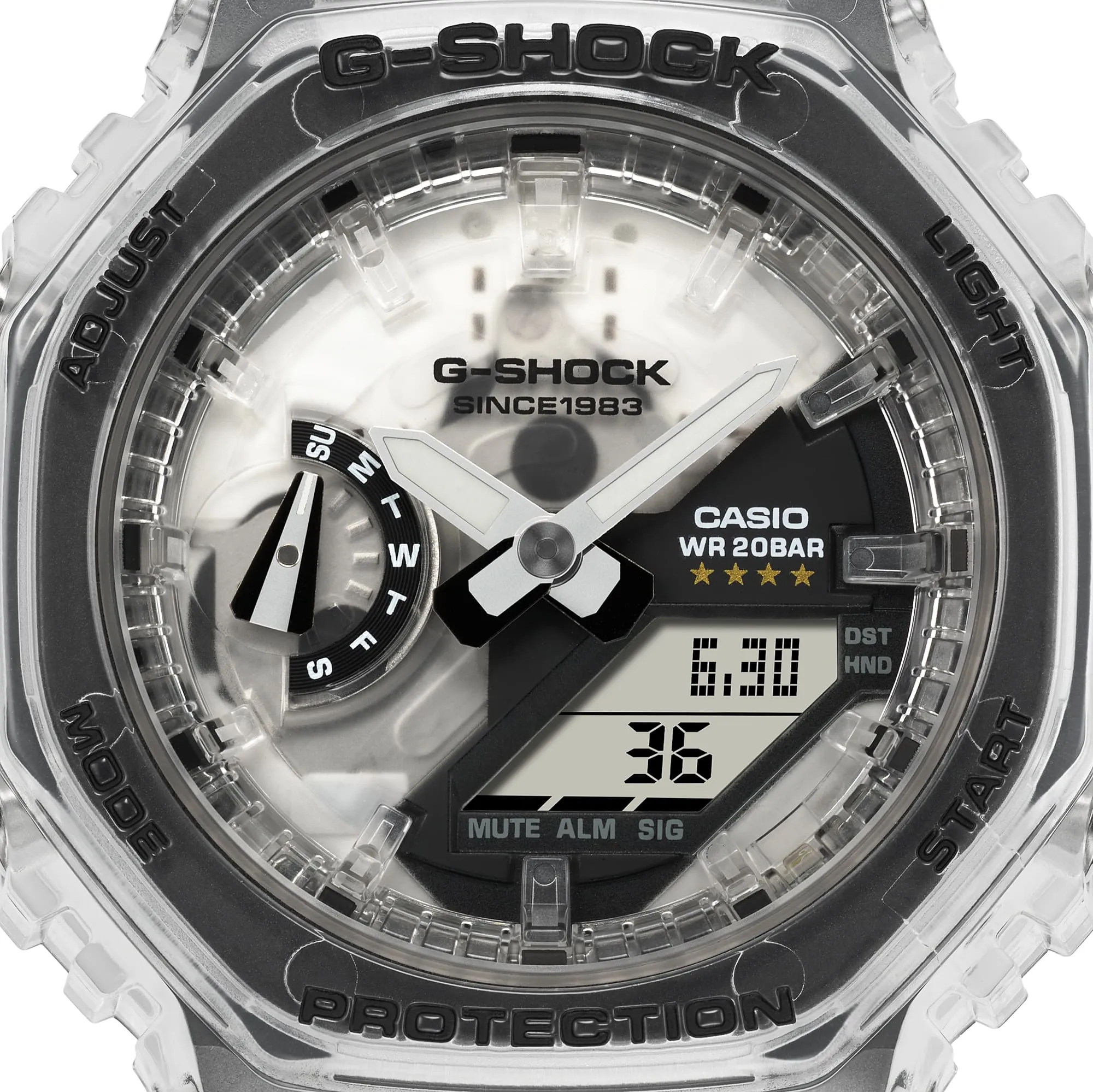 G-Shock Analog Digital Transparent Resin Band Watch GMAS2140RX-7A