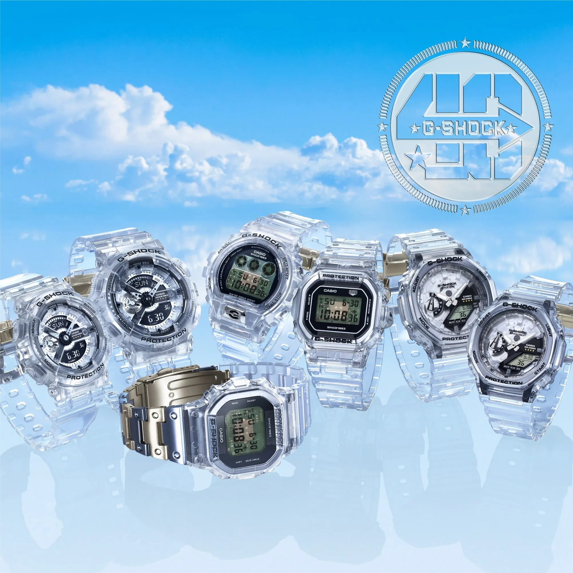 G-Shock Analog Digital Transparent Resin Band Watch GMAS2140RX-7A