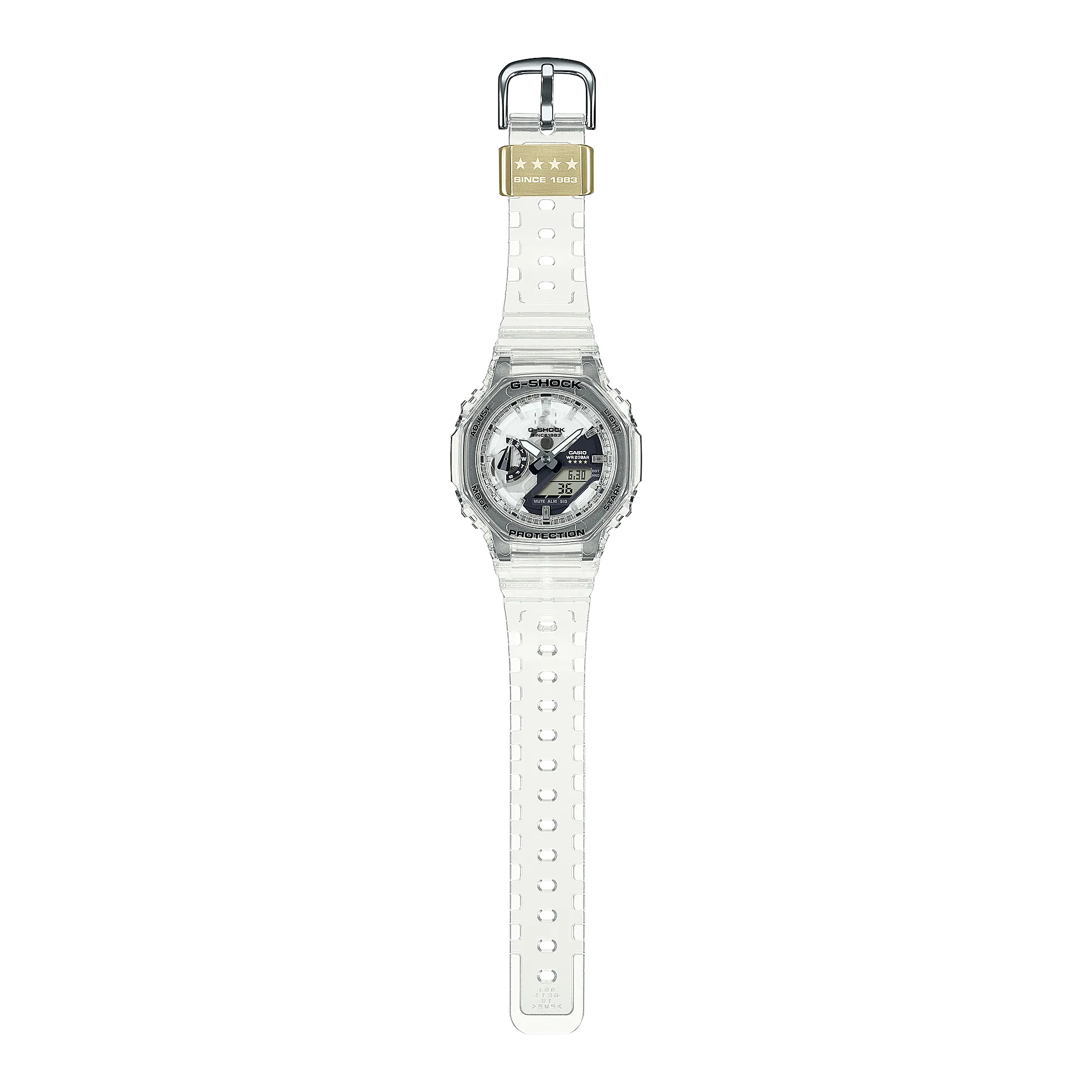 G-Shock Analog Digital Transparent Resin Band Watch GMAS2140RX-7A