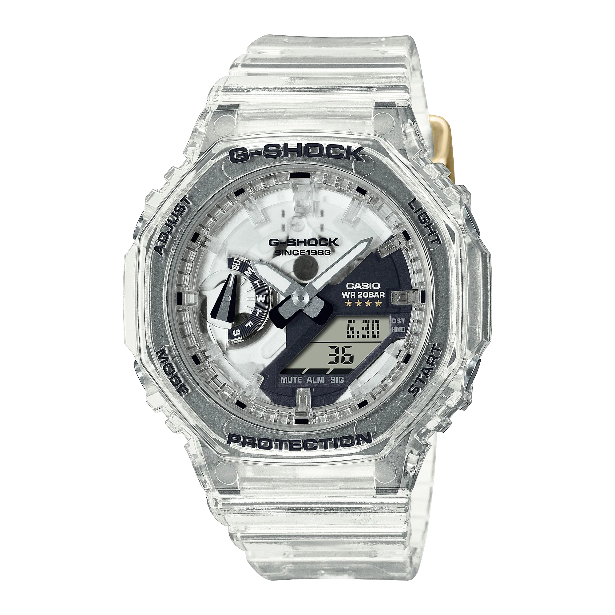 G-Shock Analog Digital Transparent Resin Band Watch GMAS2140RX-7A