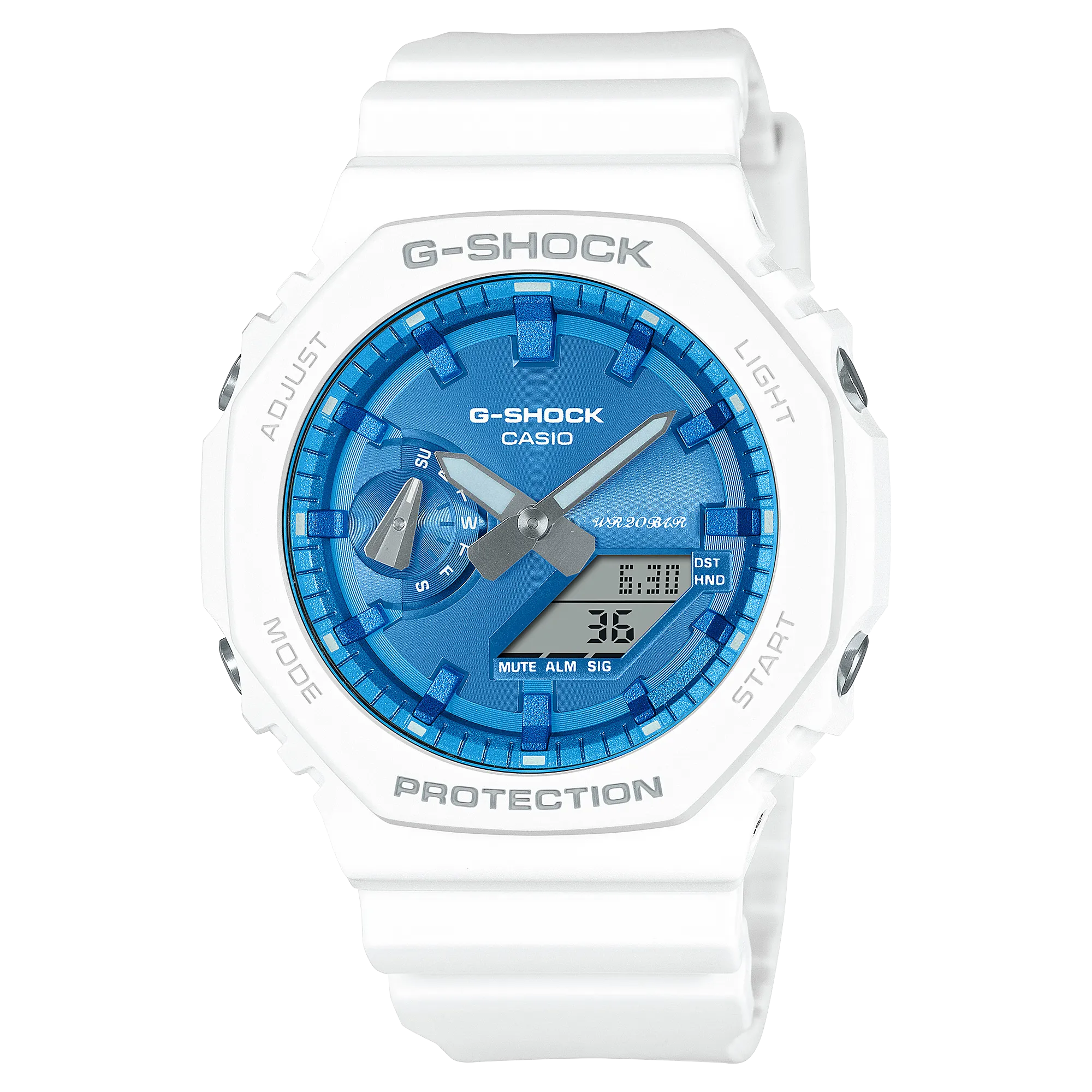 G-Shock Analog Digital White Resin Band Watch GA2100WS-7A