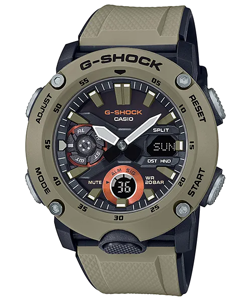 G-Shock Carbon Core Army Beige Band Watch GA-2000-5A