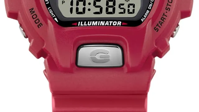 G-Shock Digital 6900 Series Grey Dial Red Resin Band Watch DW6900TR-4D