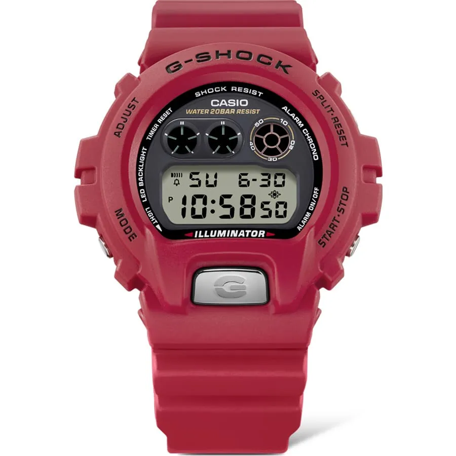 G-Shock Digital 6900 Series Grey Dial Red Resin Band Watch DW6900TR-4D