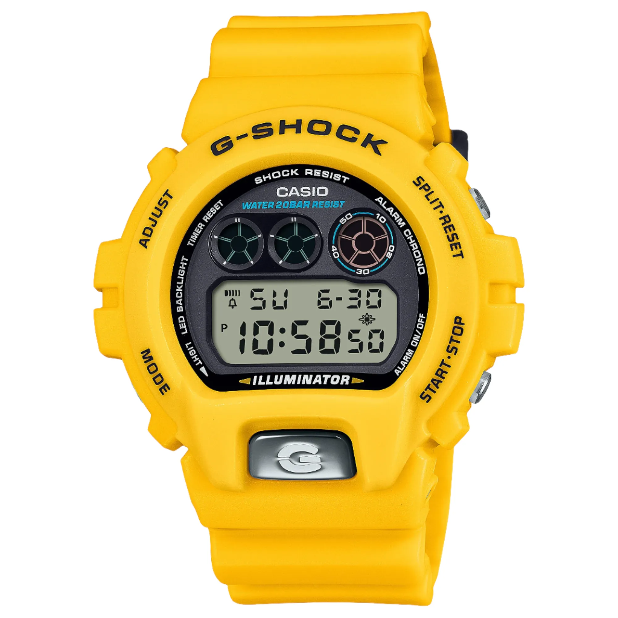 G-Shock Digital 6900 Series Grey Dial Yellow Resin Band Watch DW6900TR-9D