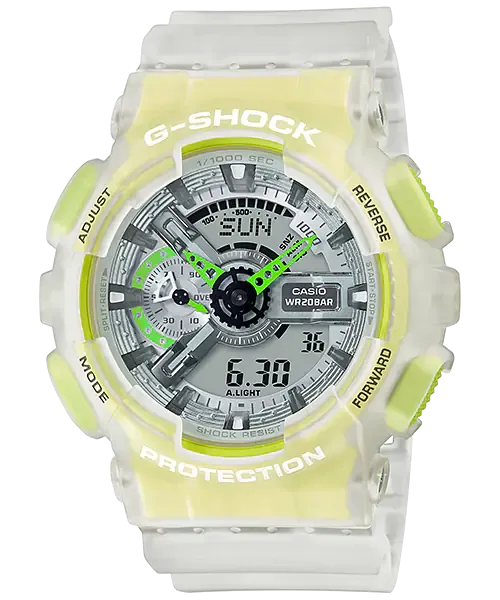 G-Shock Digital Analog Transparent Resin Band Watch GA110LS-7A